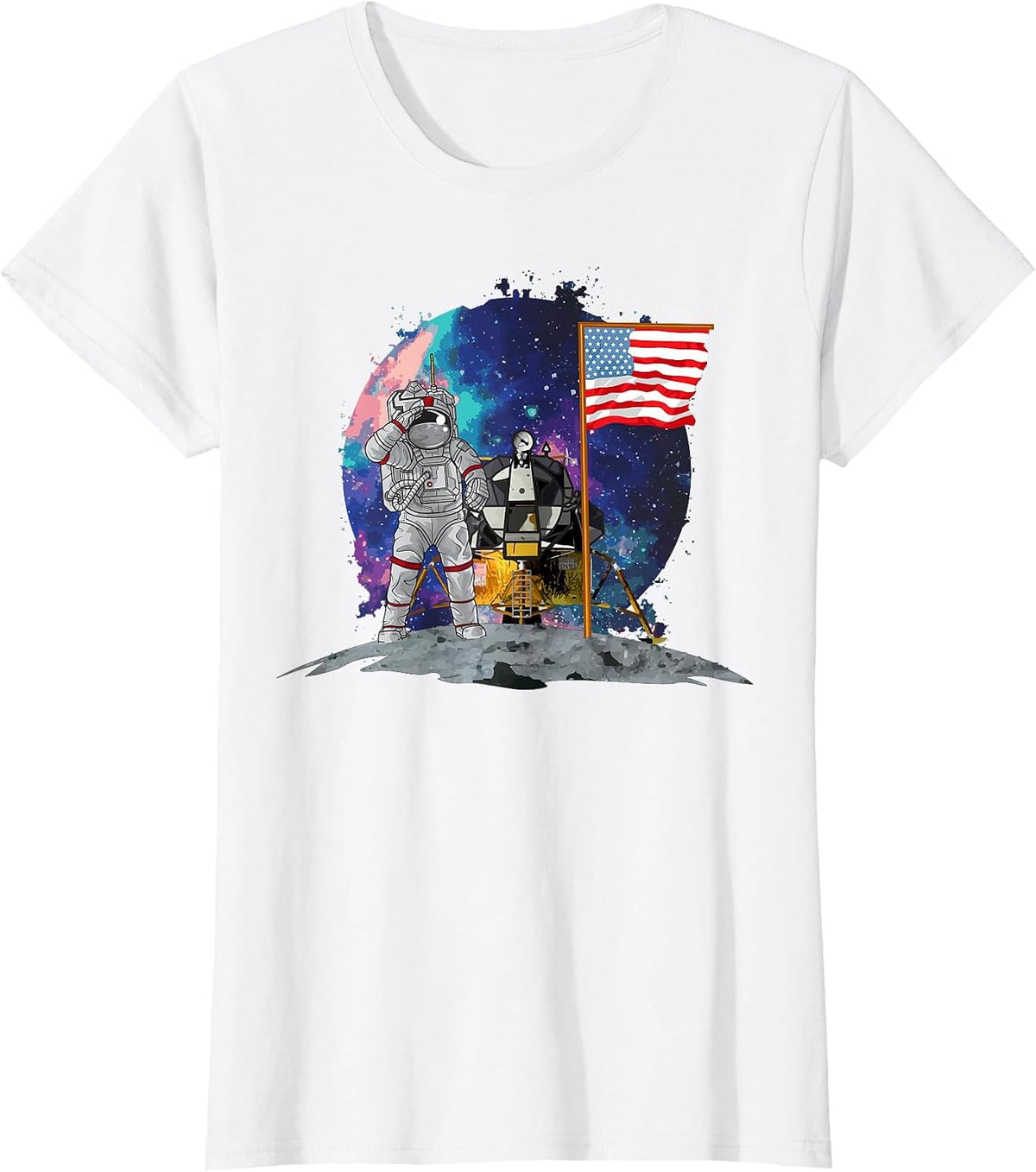 Moon Landing 50th Anniversary - US Astronaut on the Moon T-Shirt - White