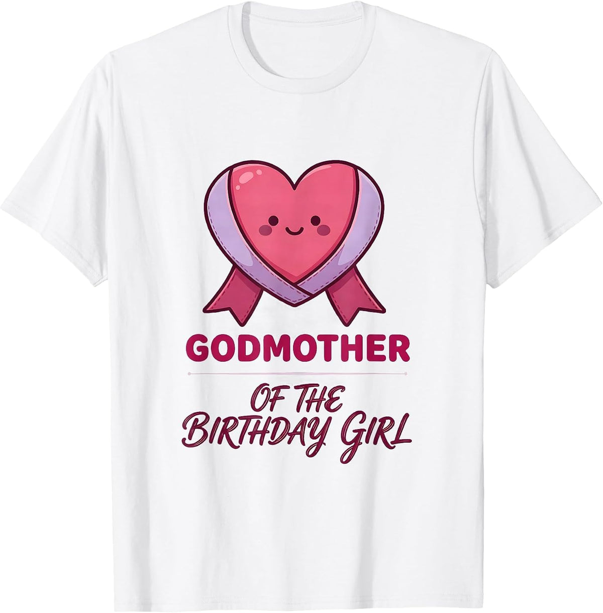 Men's Godmother Of The Birthday Girl Cute Pink Bow Family Matching T-Shirt - White