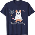 French Boo-Dog Halloween Dog Costume French Bulldog T-Shirt - Navy Blue