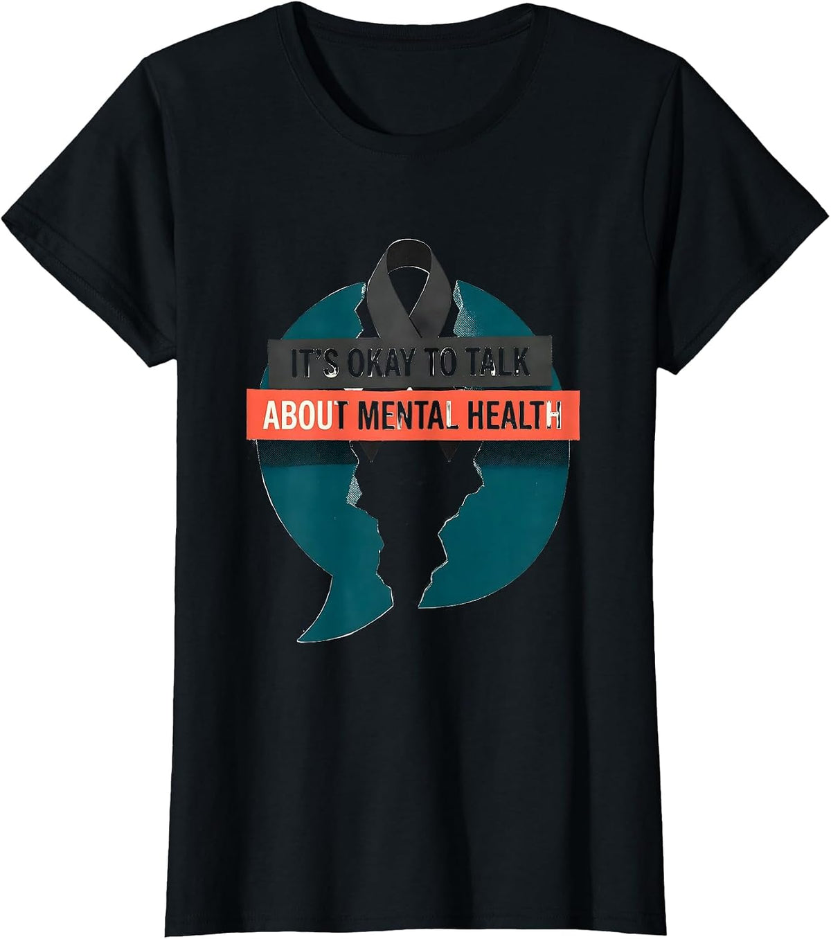 It's Okay To Talk About Mental Health Inspirational T-Shirt - Black