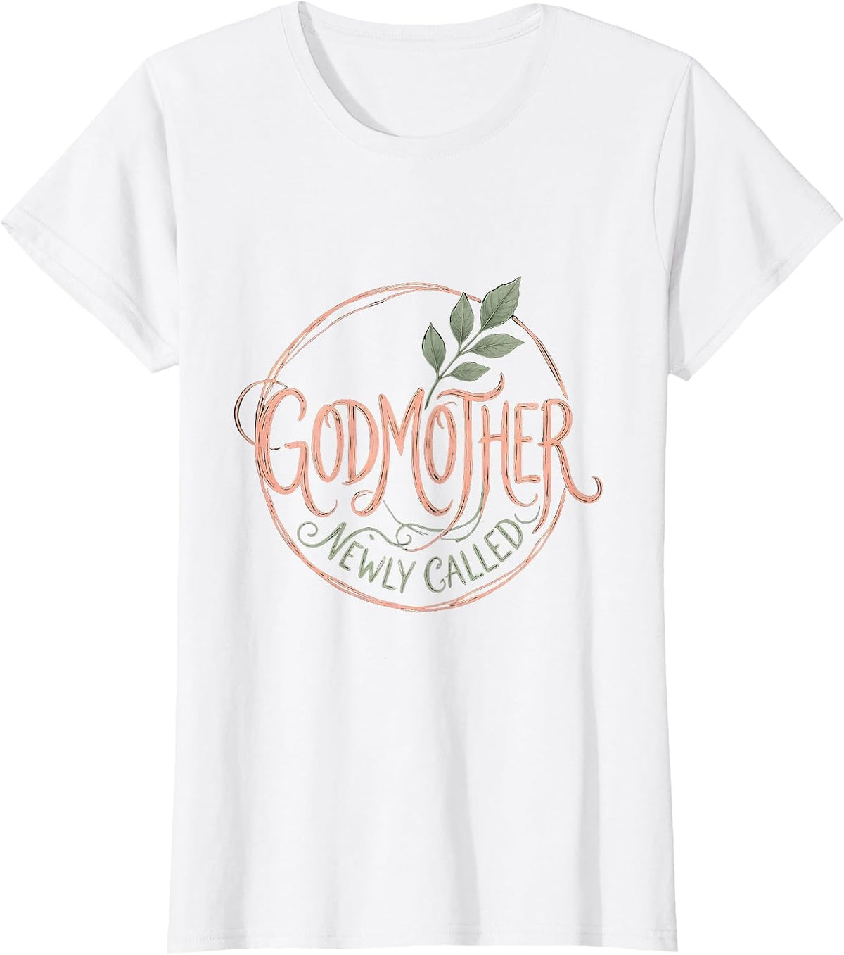Women's Godmother Newly Called Boho Typography Aunt Humor T-Shirt - White