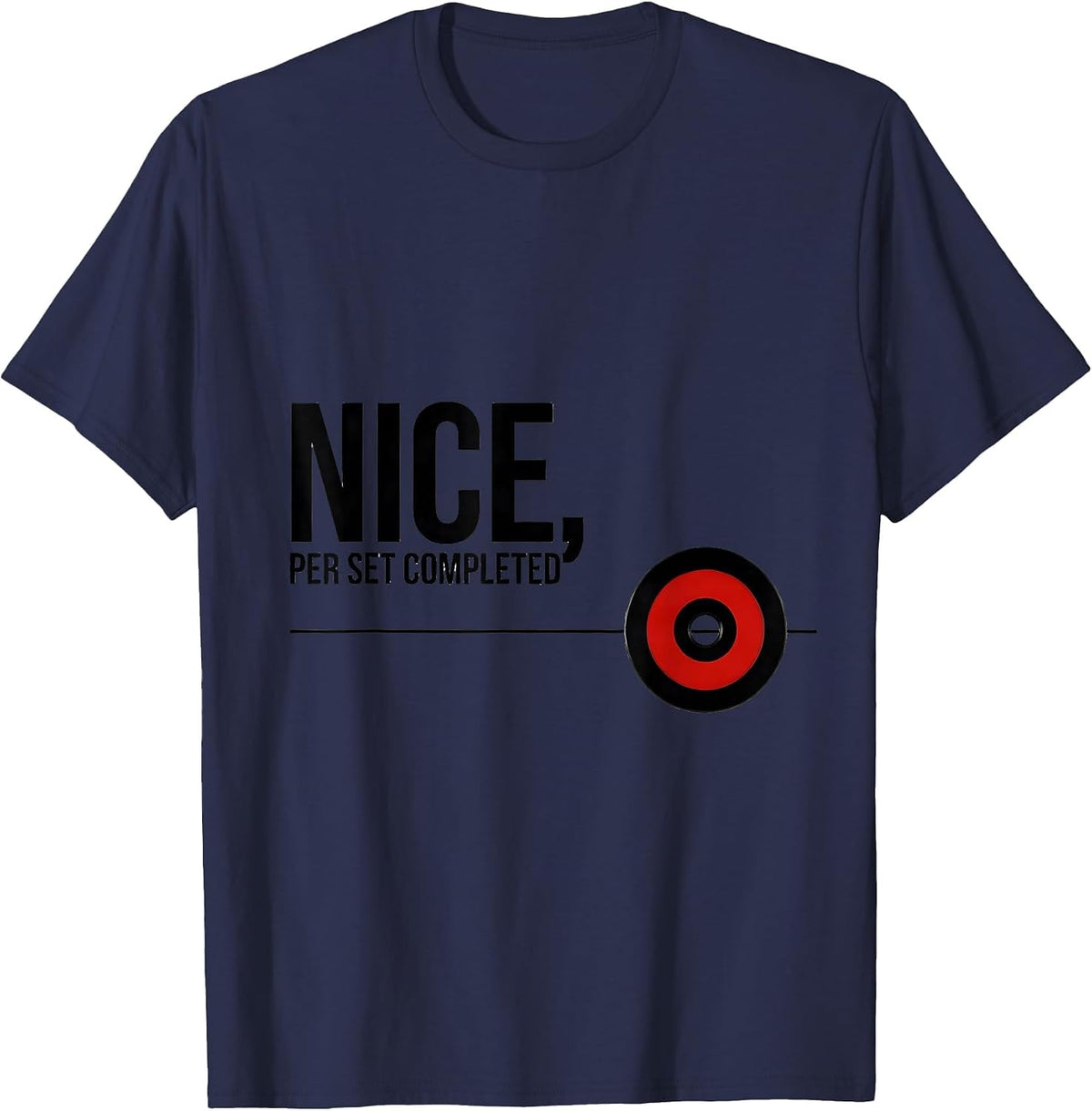 Nice Per Set Completed Funny Gym Bodybuilder Christmas T-Shirt - Navy Blue