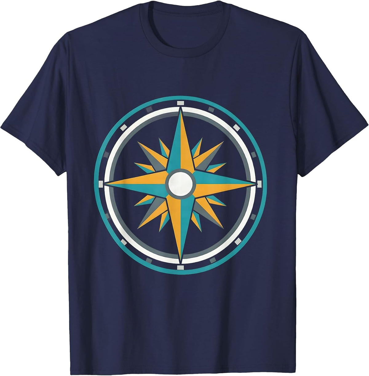 Paraprofessional Chalk Compass Rose Graphic T-Shirt - Navy Blue