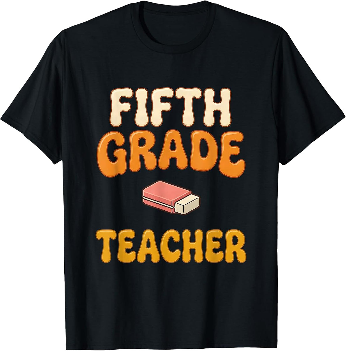 Men's Fifth Grade Teacher Retro 70s Back To School Teacher Gift T-Shirt - Black