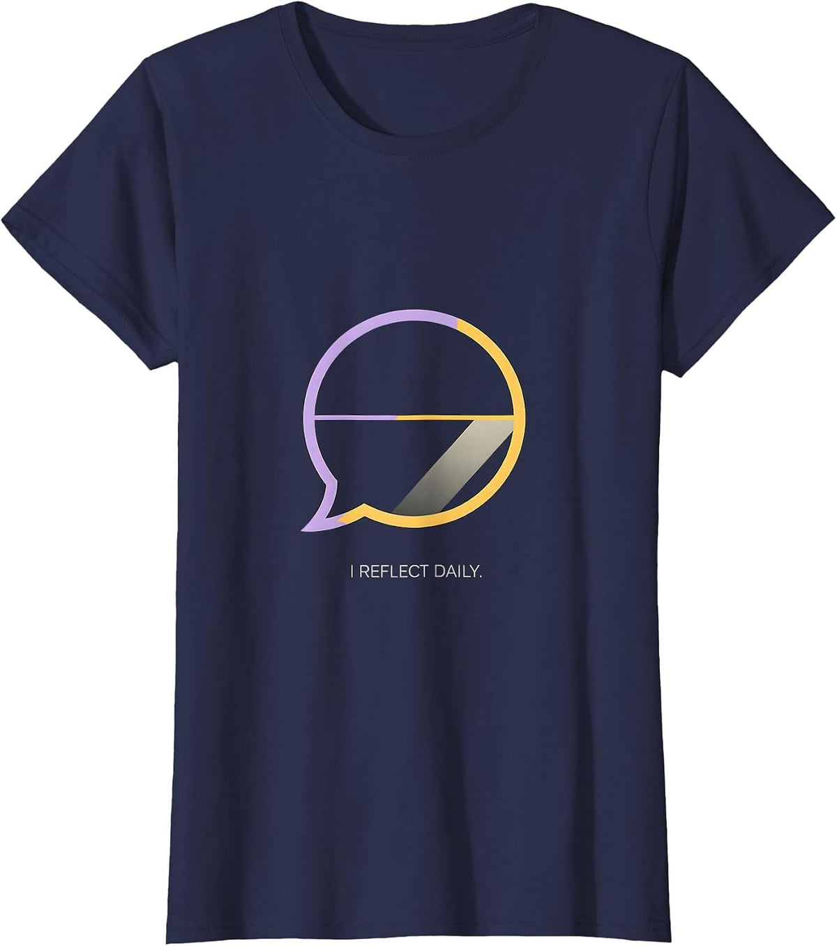 Women's I Reflect Daily Funny Teacher Frog Back To School Humor T-Shirt - Navy Blue