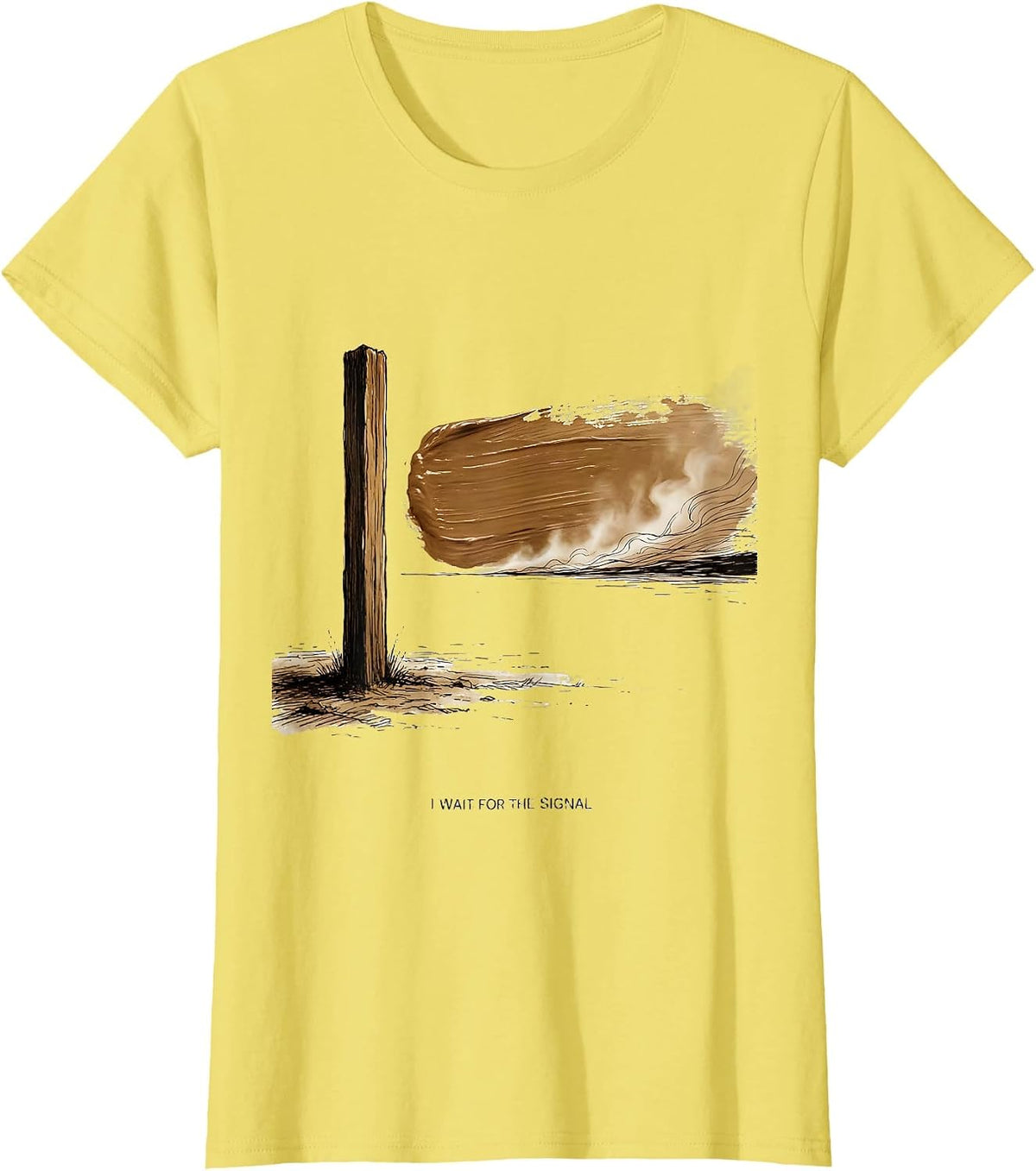 I Wait For The Signal Big Boy 4014 Train Vintage Steam T-Shirt - Lemon Yellow