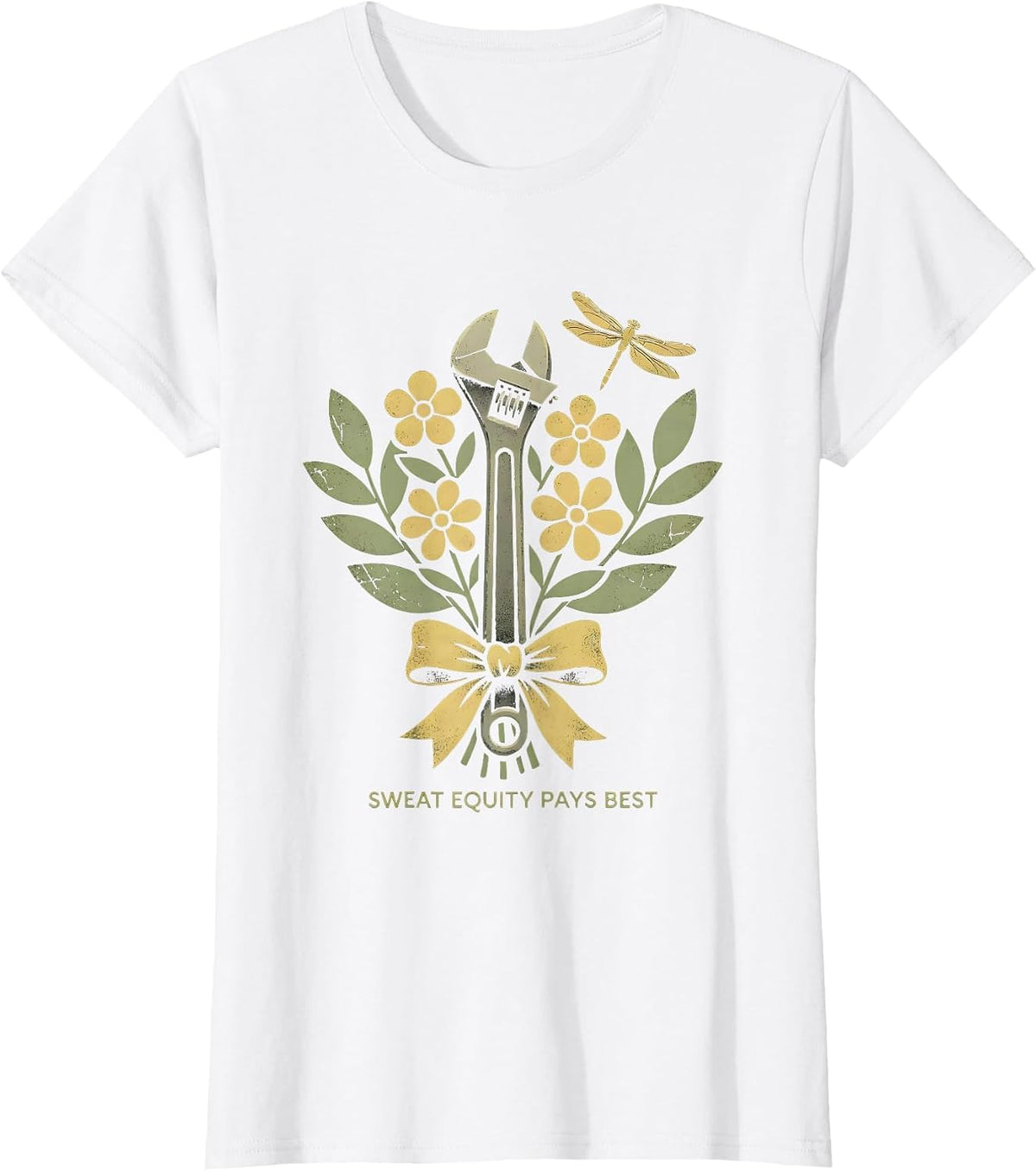 Sweat Equity Pays Best Blue Collar Design T-Shirt - White