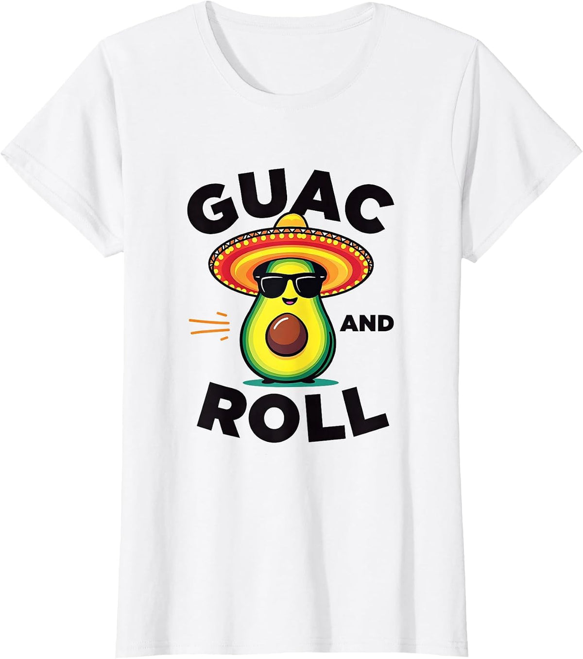 Guac and Roll Cinco de Mayo Fiesta Design T-Shirt - White