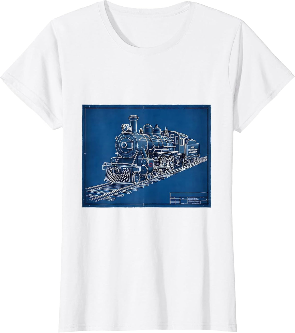 Sorry I Keep Watching The Locomotive Vintage Steam Train T-Shirt - White