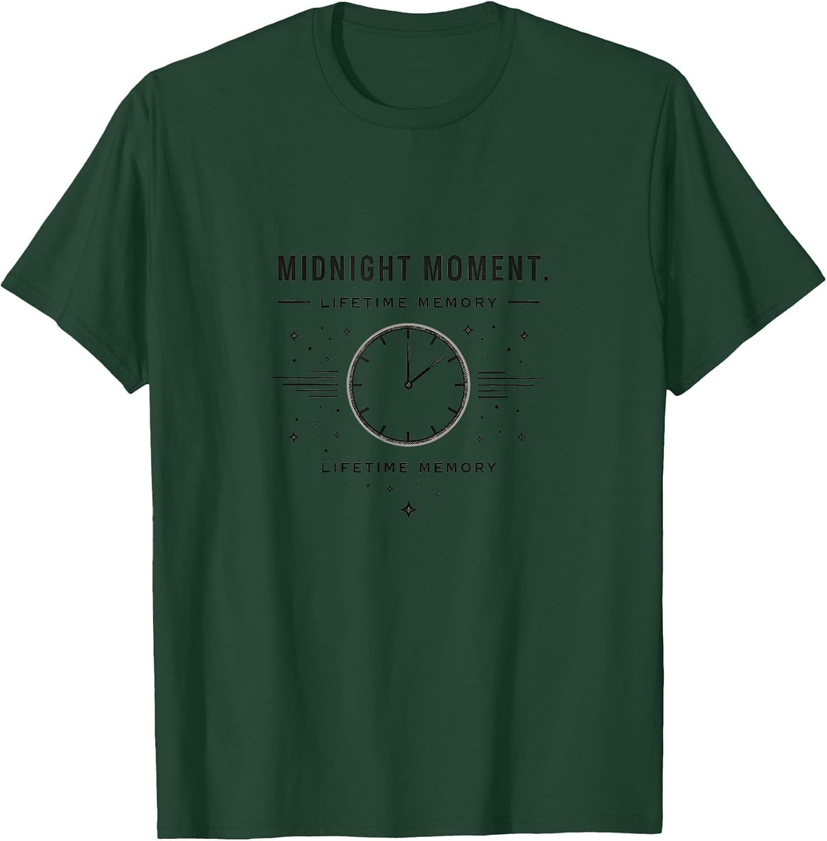 Midnight Moment Lifetime Memory NYE Design Twins T-Shirt - Dark Green