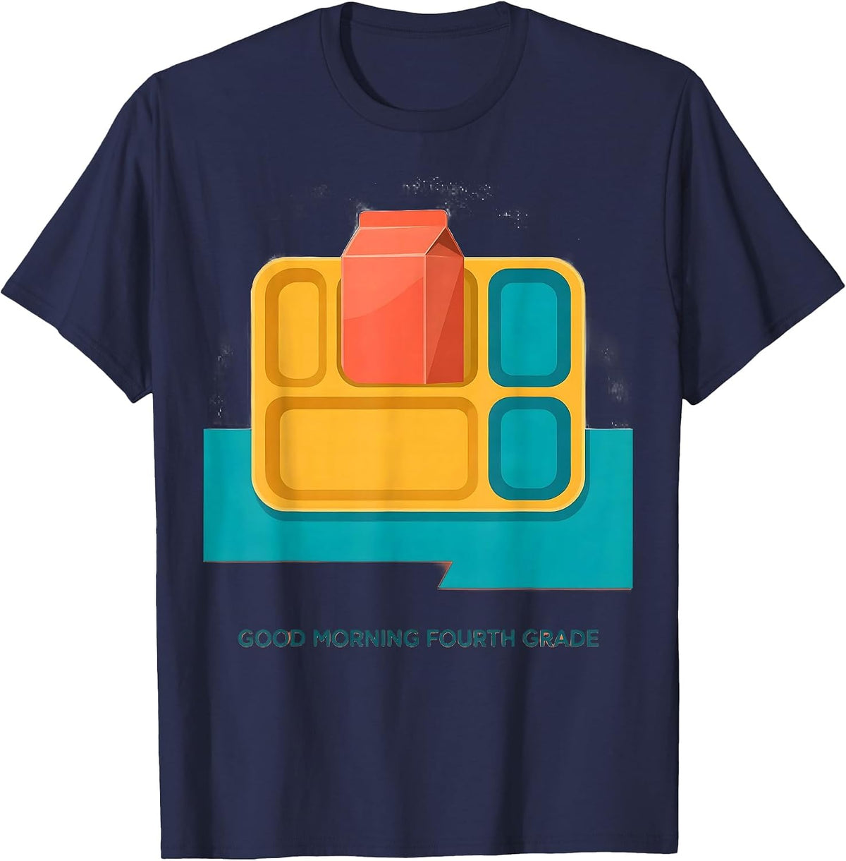 Men's Good Morning Fourth Grade Pastel Back To School Teacher T-Shirt - Navy Blue