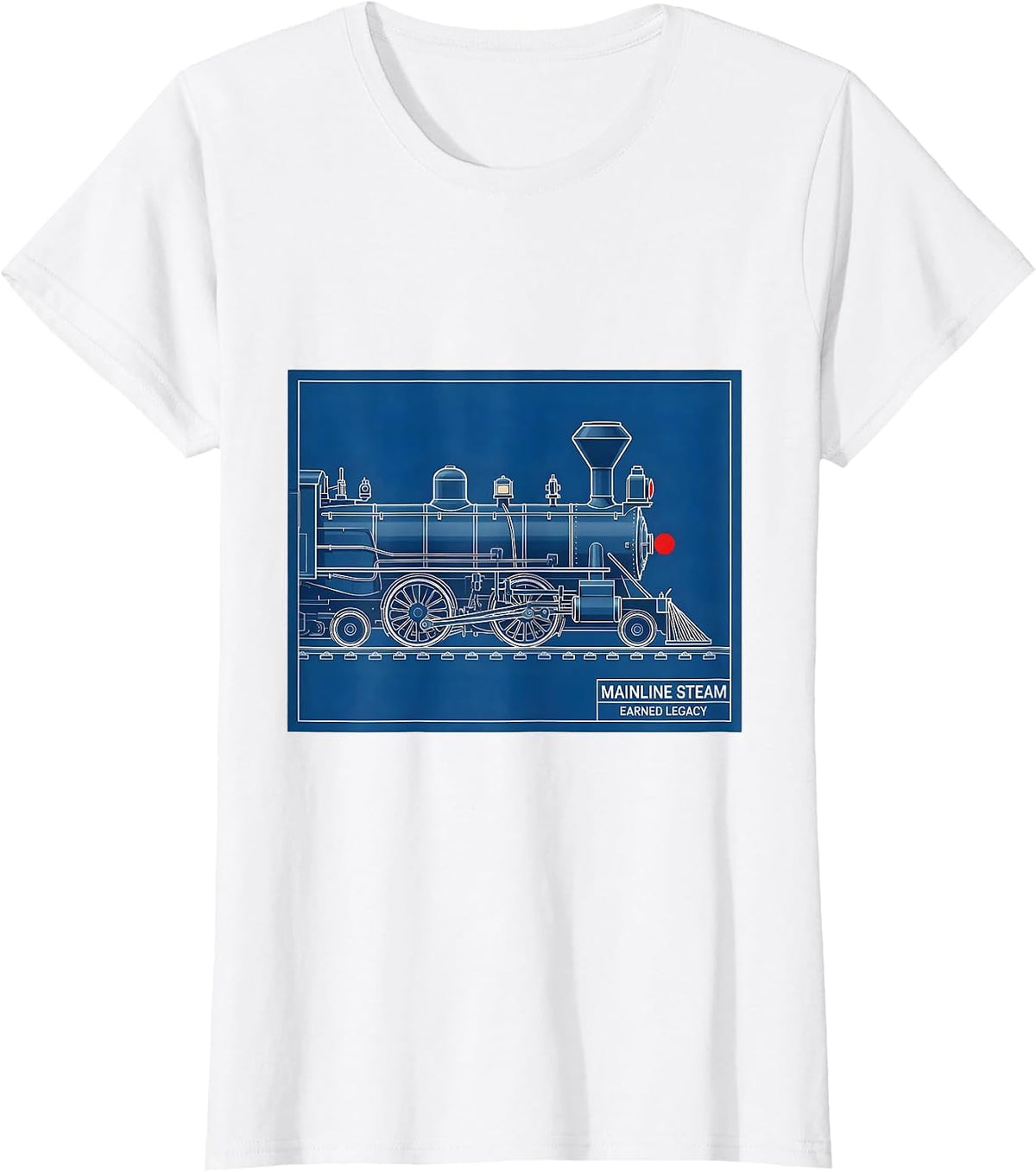 Mainline Steam Earned Legacy Vintage Steam Locomotive T-Shirt - White
