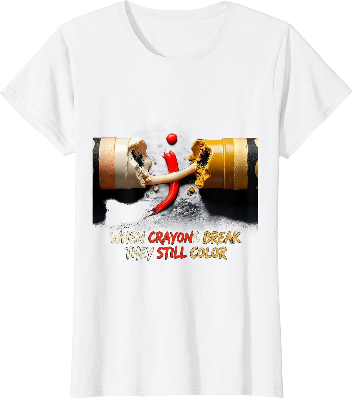 When Crayons Break They Still Color Mental Health Awareness T-Shirt - White