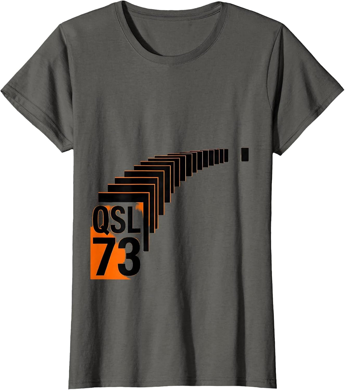 Women's QSL, 73 Funny Ham Radio Operator Humor Amateur Radio T-Shirt - Asphalt Grey