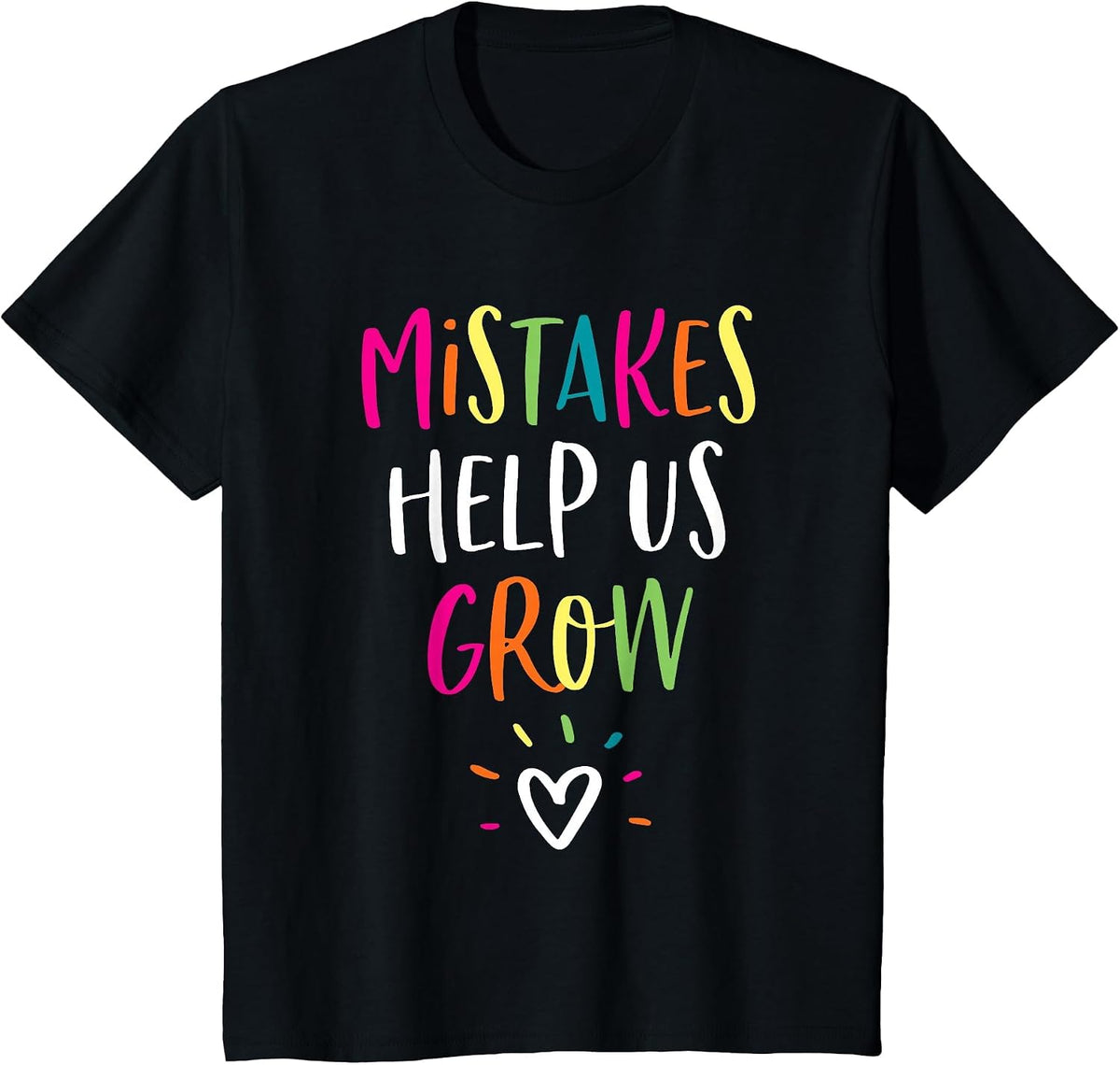 Growth Mindset Positive Back to School Teacher Student T-Shirt - Black