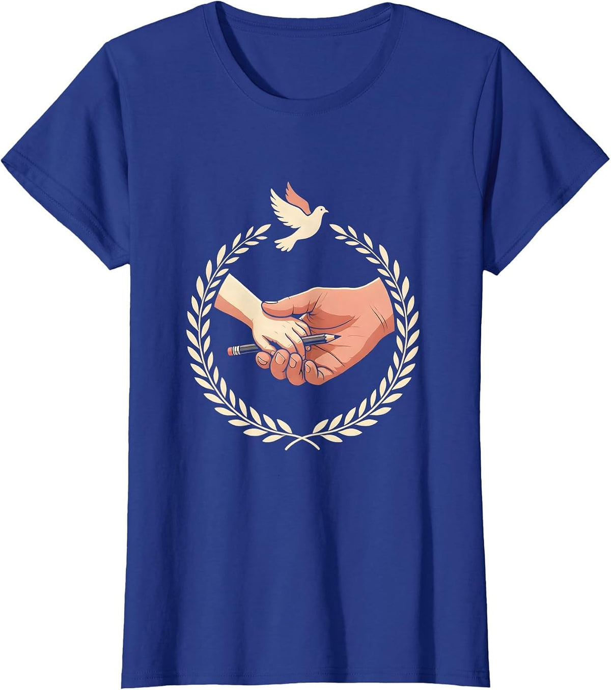 Women's Paraprofessional Teacher's Aide Guiding Student Art T-Shirt - Royal Blue