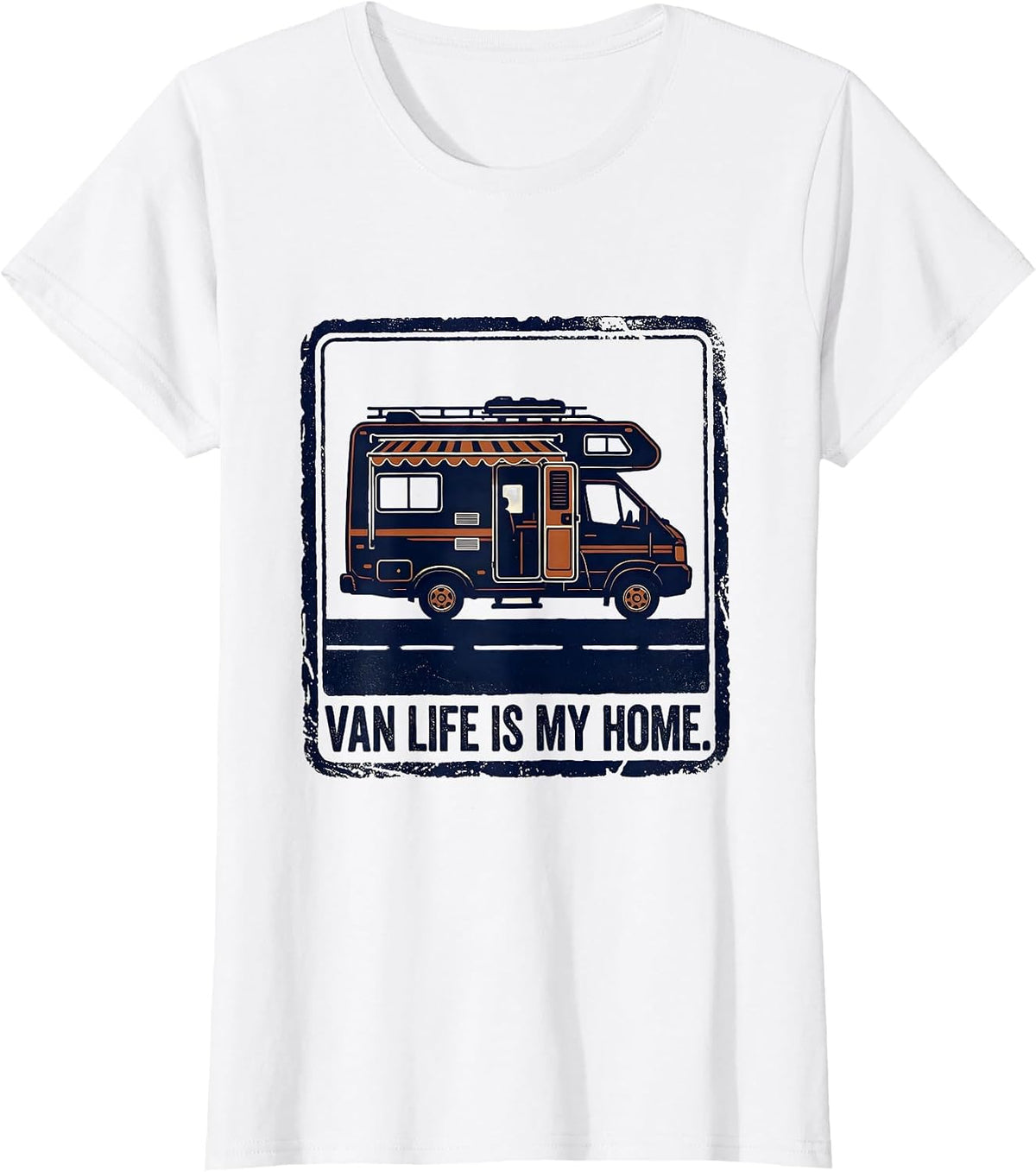 Van Life Is My Home Retro Camper Van Nomad Pride T-Shirt - White