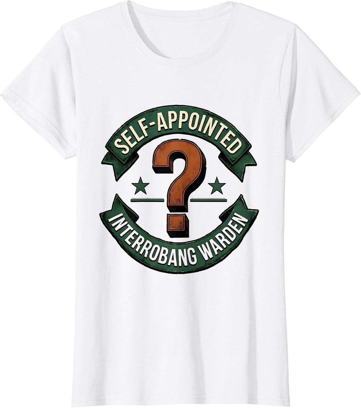 Self-Appointed Interrobang Warden Vintage Grammar Teacher T-Shirt - White