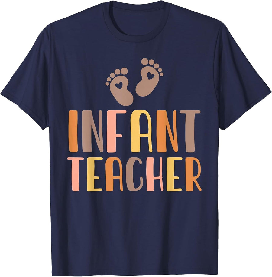 Infant Teacher Baby Room Daycare Assistant Childcare Worker T-Shirt - Navy Blue