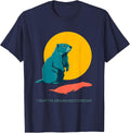 I Trust The Groundhog's Forecast Funny Groundhog Day T-Shirt - Navy Blue