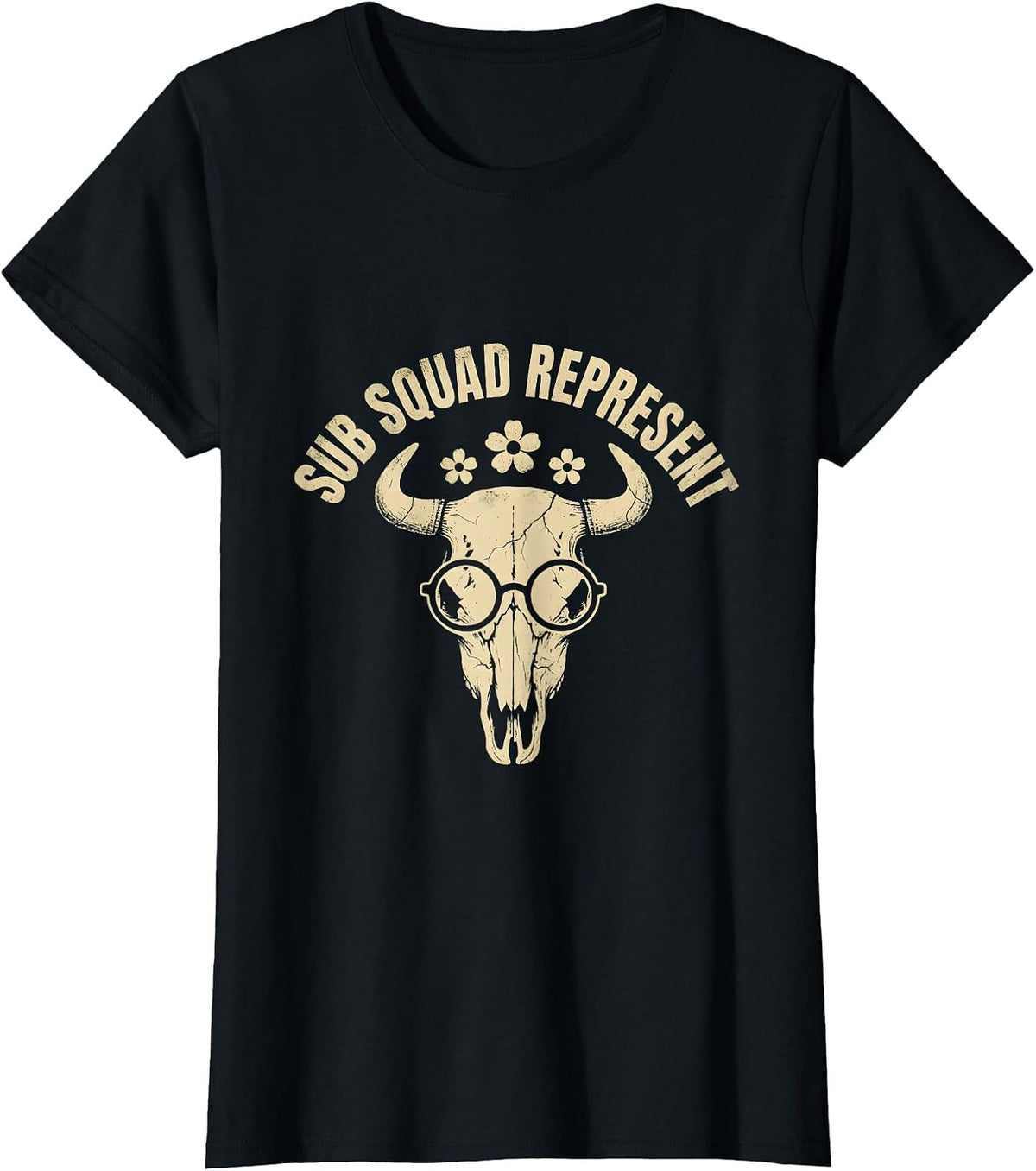 Sub Squad Represent Substitute Teacher Design T-Shirt - Black