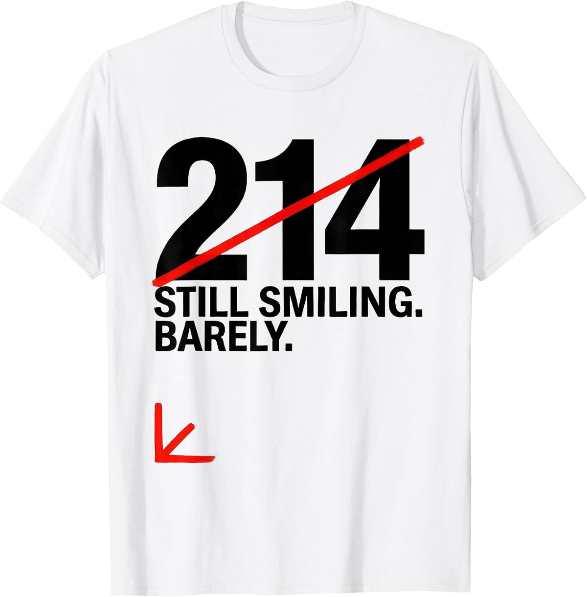 Men's Bib 214: Still Smiling Barely Funny Cross Country Running T-Shirt - White