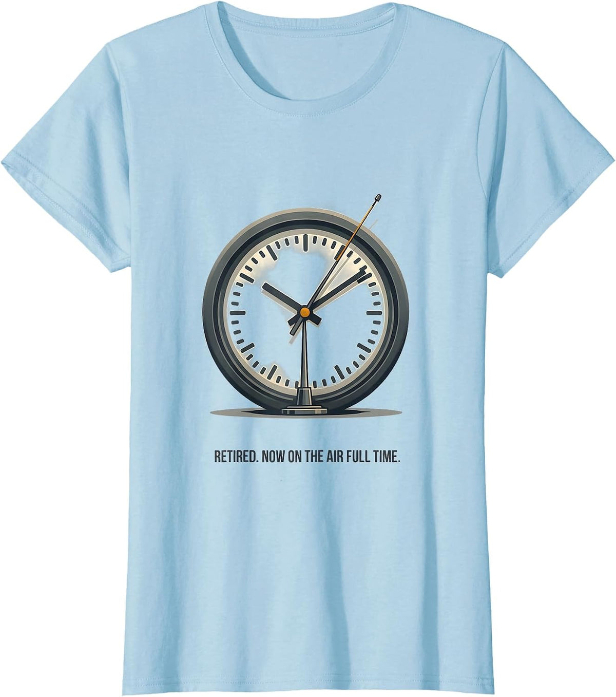 Retired Now On The Air Full Time Funny Ham Radio Operator T-Shirt - Baby Blue