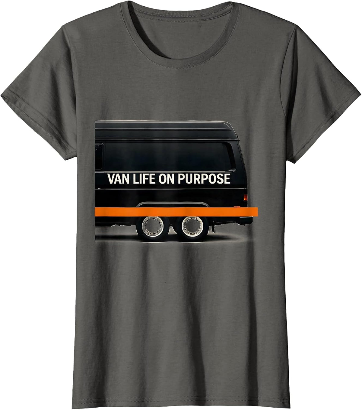 Women's Van Life On Purpose Retro Van Dwellers Nomad Gift T-Shirt - Asphalt Grey