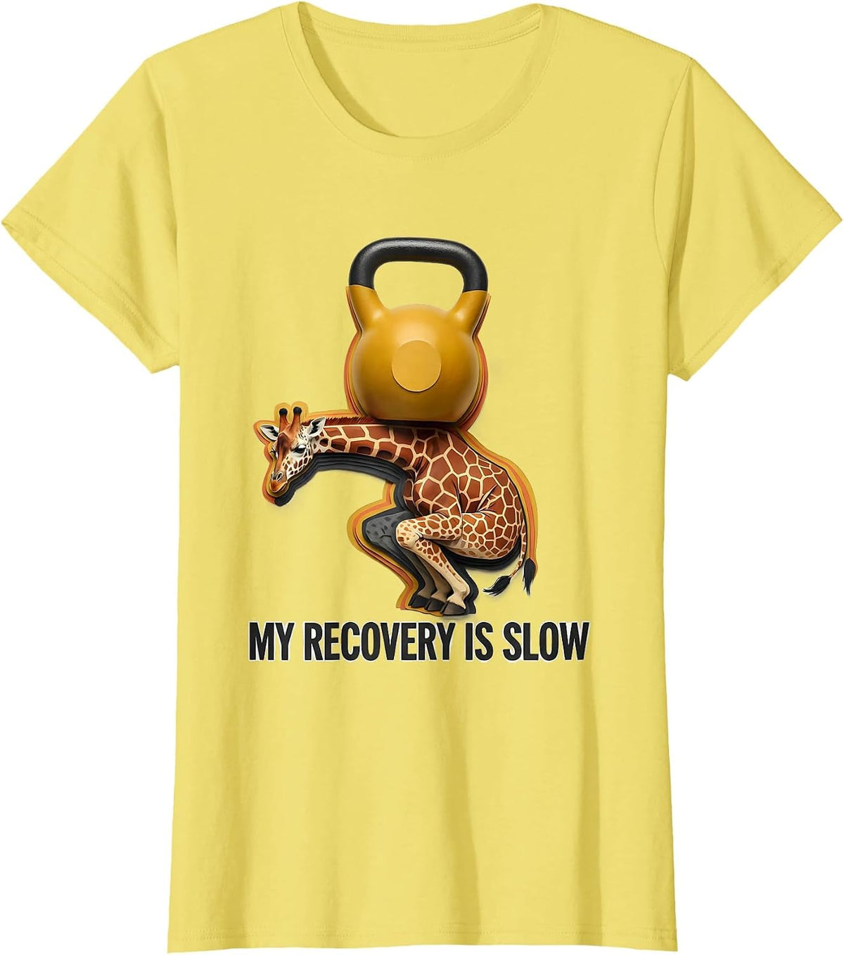 My Recovery Is Slow Funny Gym Workout Weightlifting Humor T-Shirt - Lemon Yellow