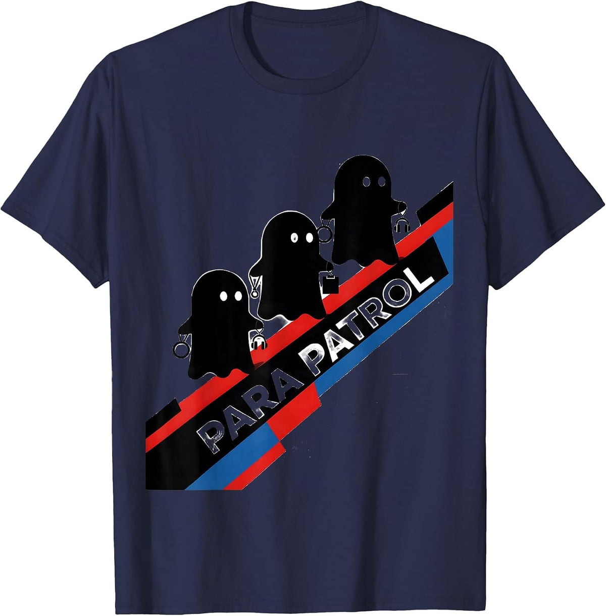 Para Patrol Bauhaus Modernist Paraprofessional Ghost T-Shirt - Navy Blue