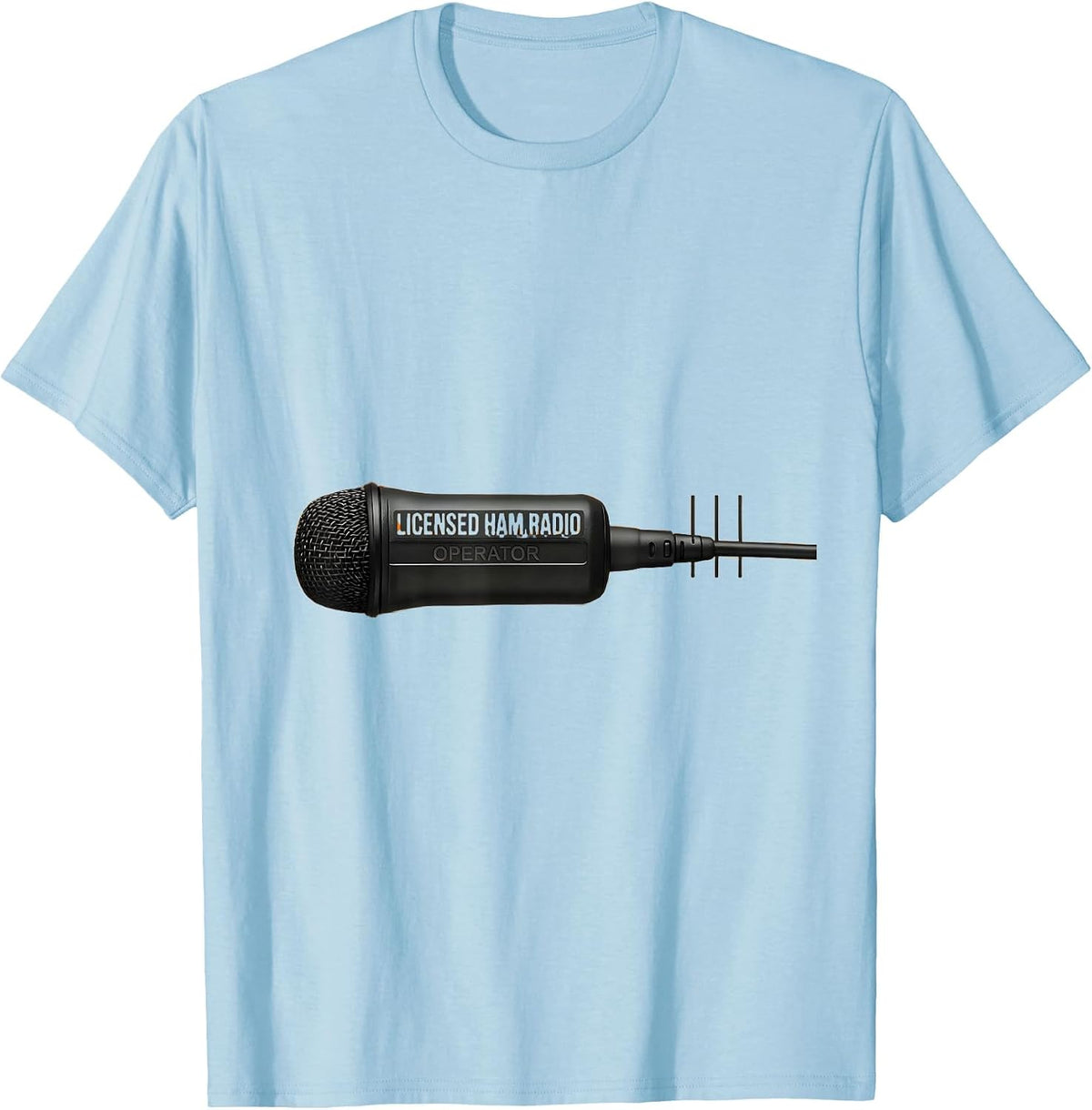 Men's Licensed Ham Radio Operator Minimalist Hobbyist Pride T-Shirt - Baby Blue