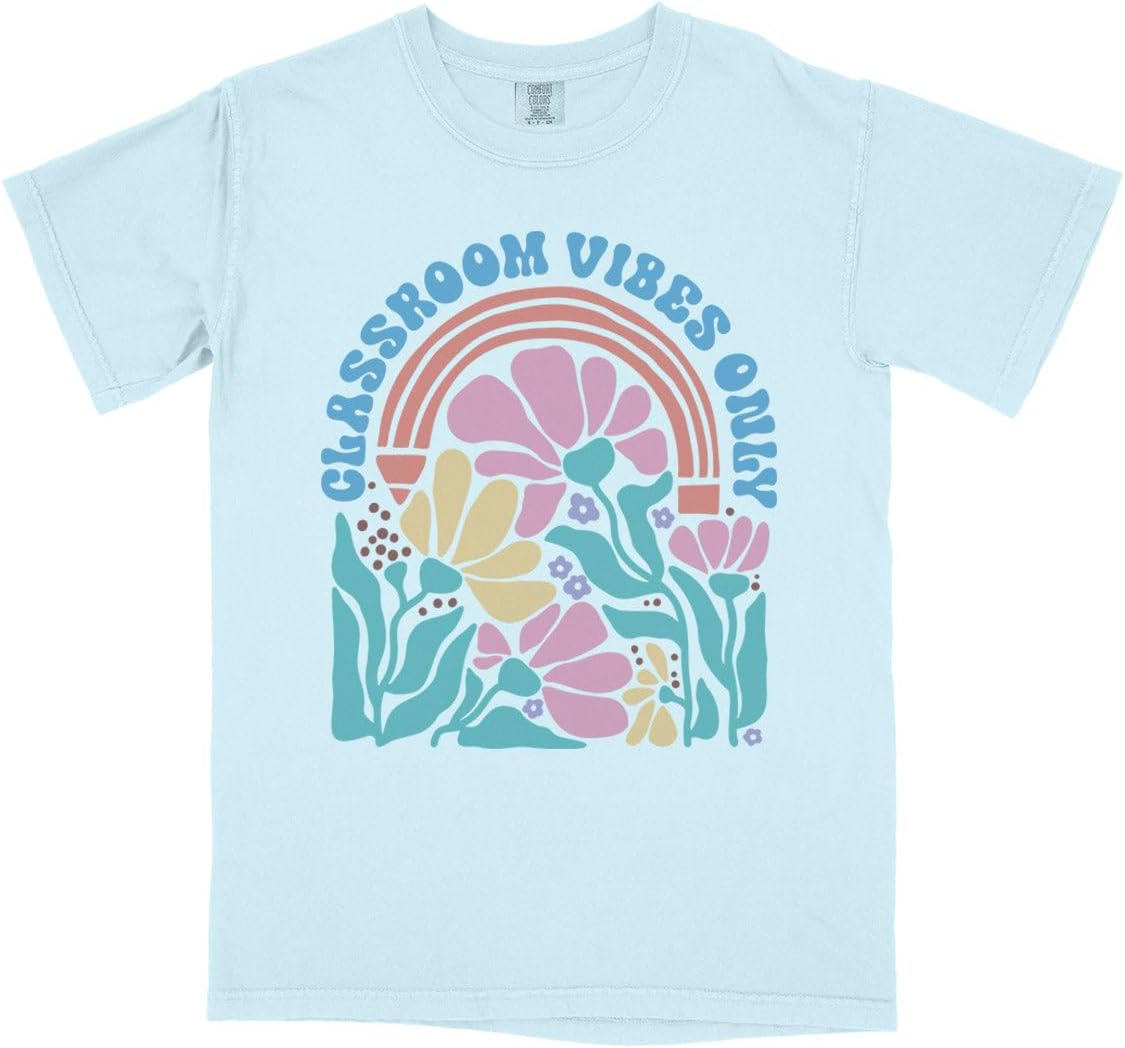 Classroom Vibes Only Comfort Colors Short Sleeve Tee Unisex - Chambray