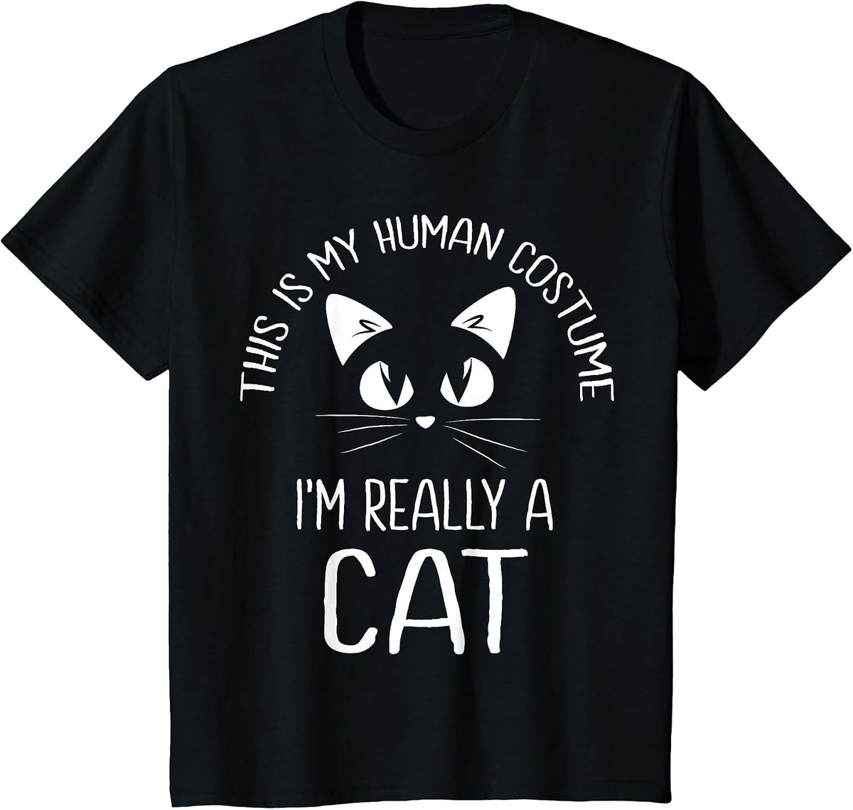 This is My Human Costume I'm Really A Cat Halloween Kitten T-Shirt - Black