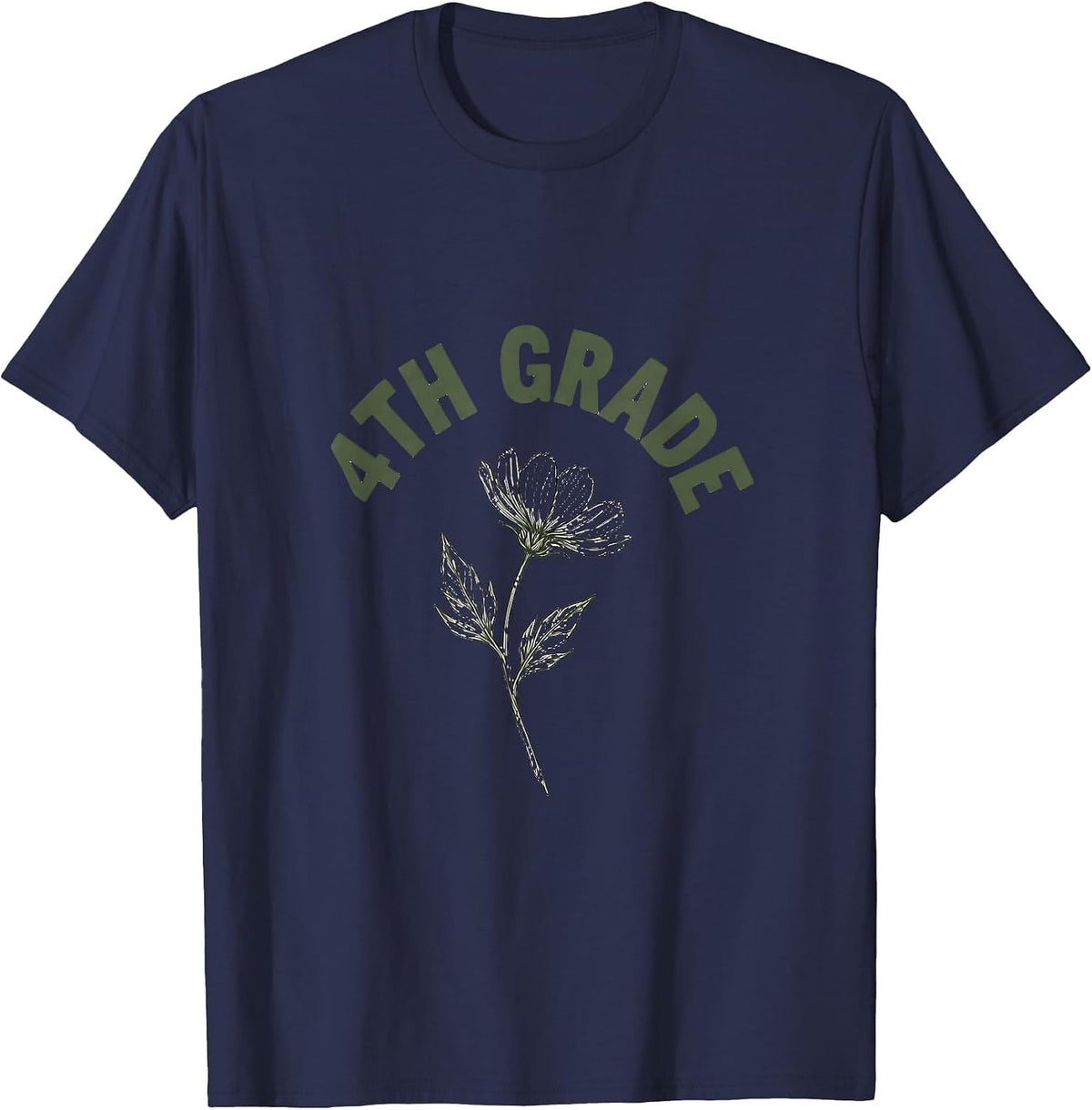 4th Grade Boho Minimalist Back To School Teacher Gift T-Shirt - Navy Blue