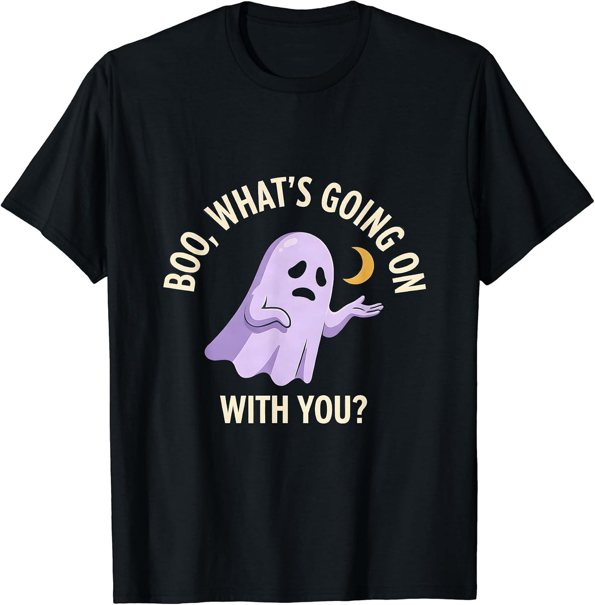 Men's Boo What's Going On With You Funny Halloween School T-Shirt - Black