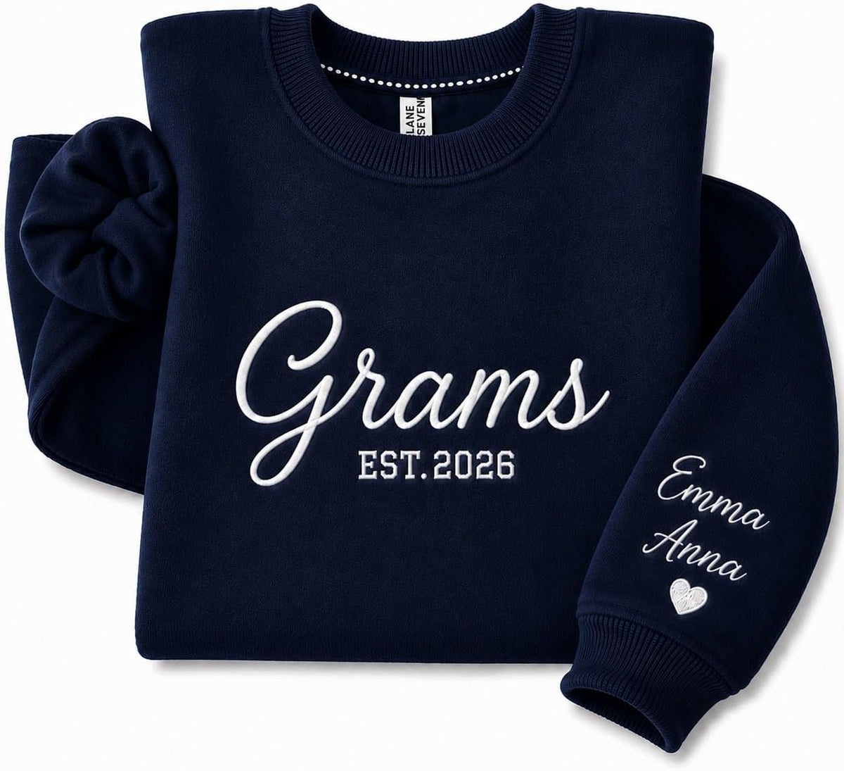 Personalized Embroidered Mama Sweatshirt with Kid Names On Sleeve, Custom Grandma Sweatshirt Gift for Mom Grandma - Grams #01