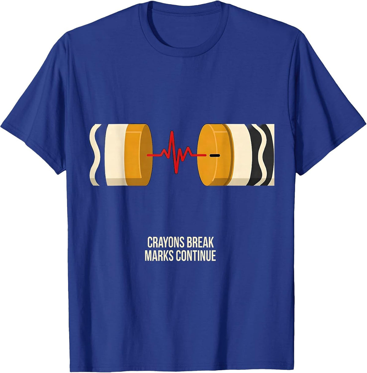 Crayons Break, Marks Continue Mental Health Awareness T-Shirt - Royal Blue