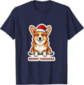 Merry Corgmas Funny Corgi Lover Christmas Dog Breed Gift T-Shirt - Navy Blue