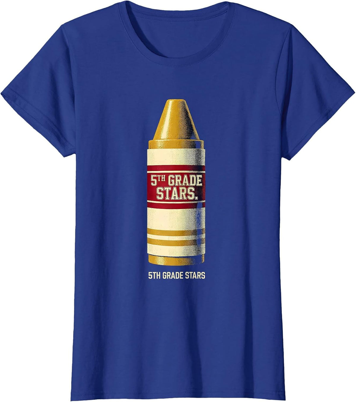 Women's 5th Grade Stars Sports Team Teacher Back To School Crew T-Shirt - Royal Blue