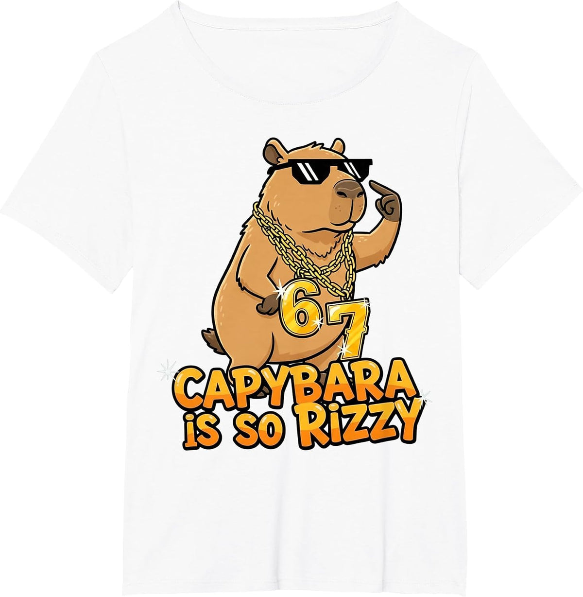 Funny Capybara is So Rizzy Meme 67 T-Shirt - White