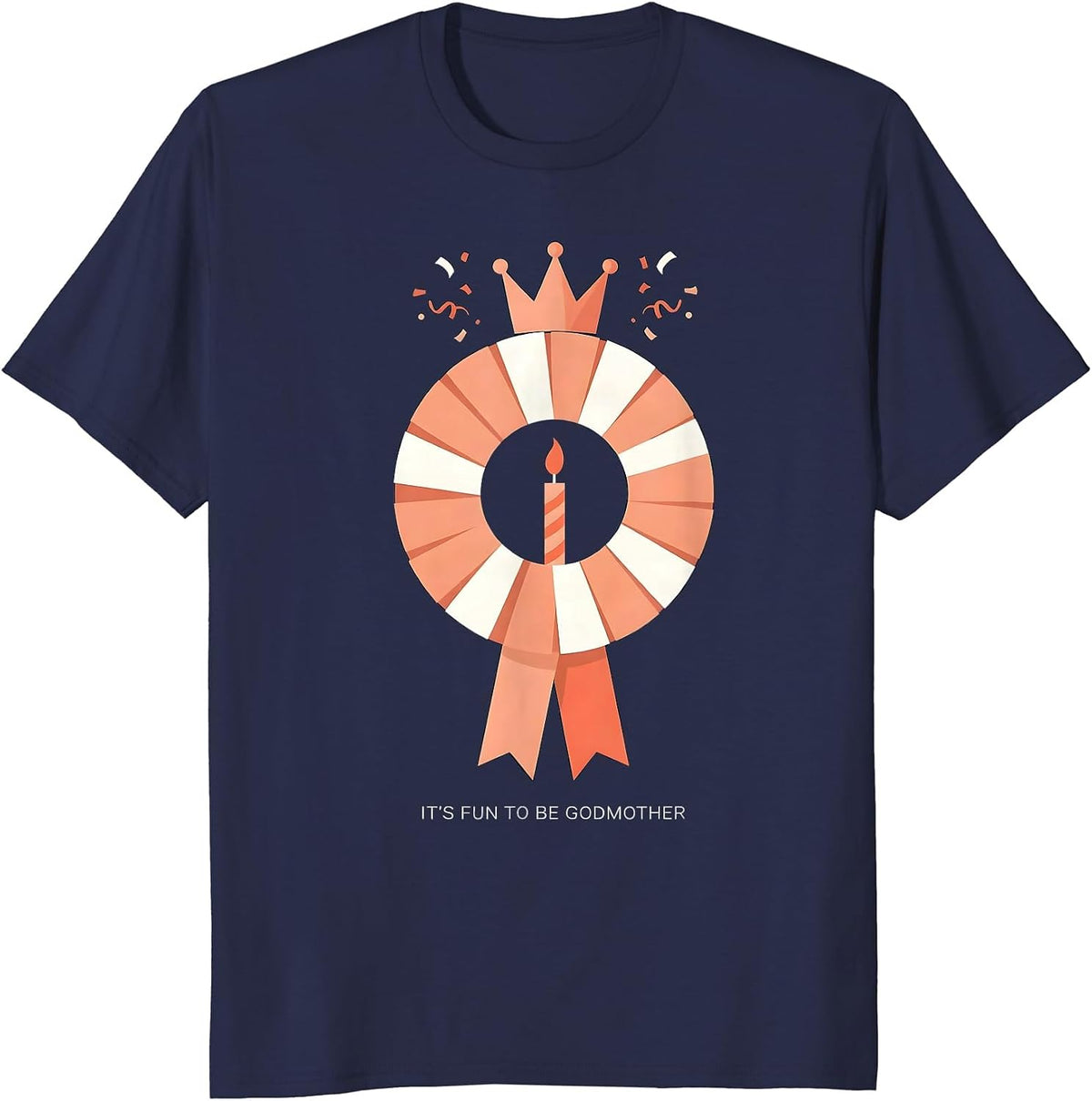 It's Fun To Be Godmother Minimalist Birthday Party Matching T-Shirt - Navy Blue