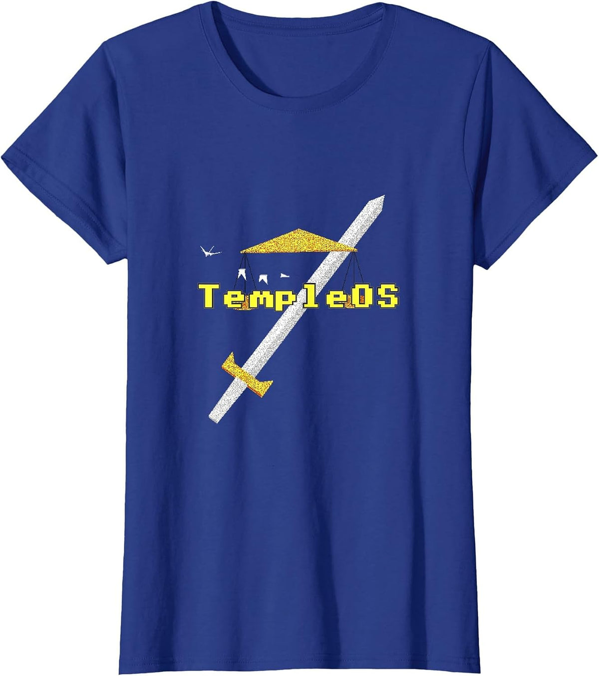 TempleOS Operating System Fan Gear Memory of Terry A. Davis T-Shirt Tee for Tech Enthusiasts - Royal Blue