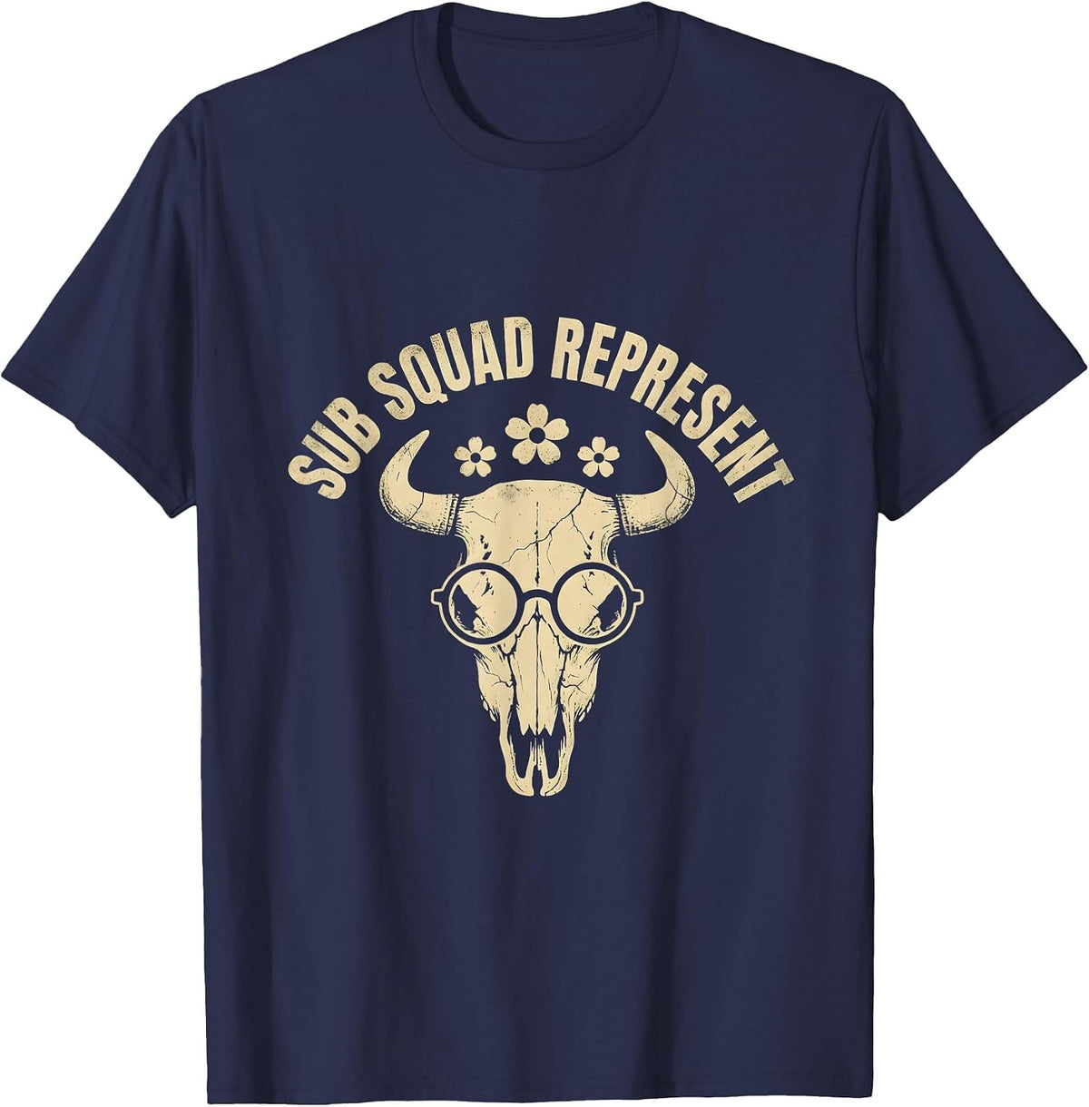 Sub Squad Represent Substitute Teacher Design T-Shirt - Navy Blue