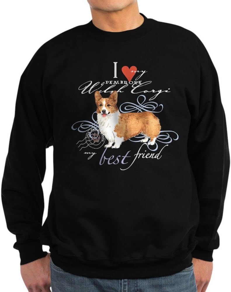 CafePress Pembroke Welsh Corgi Sweatshirt (Dark) Classic Crew Neck Light Sweatshirt - Black