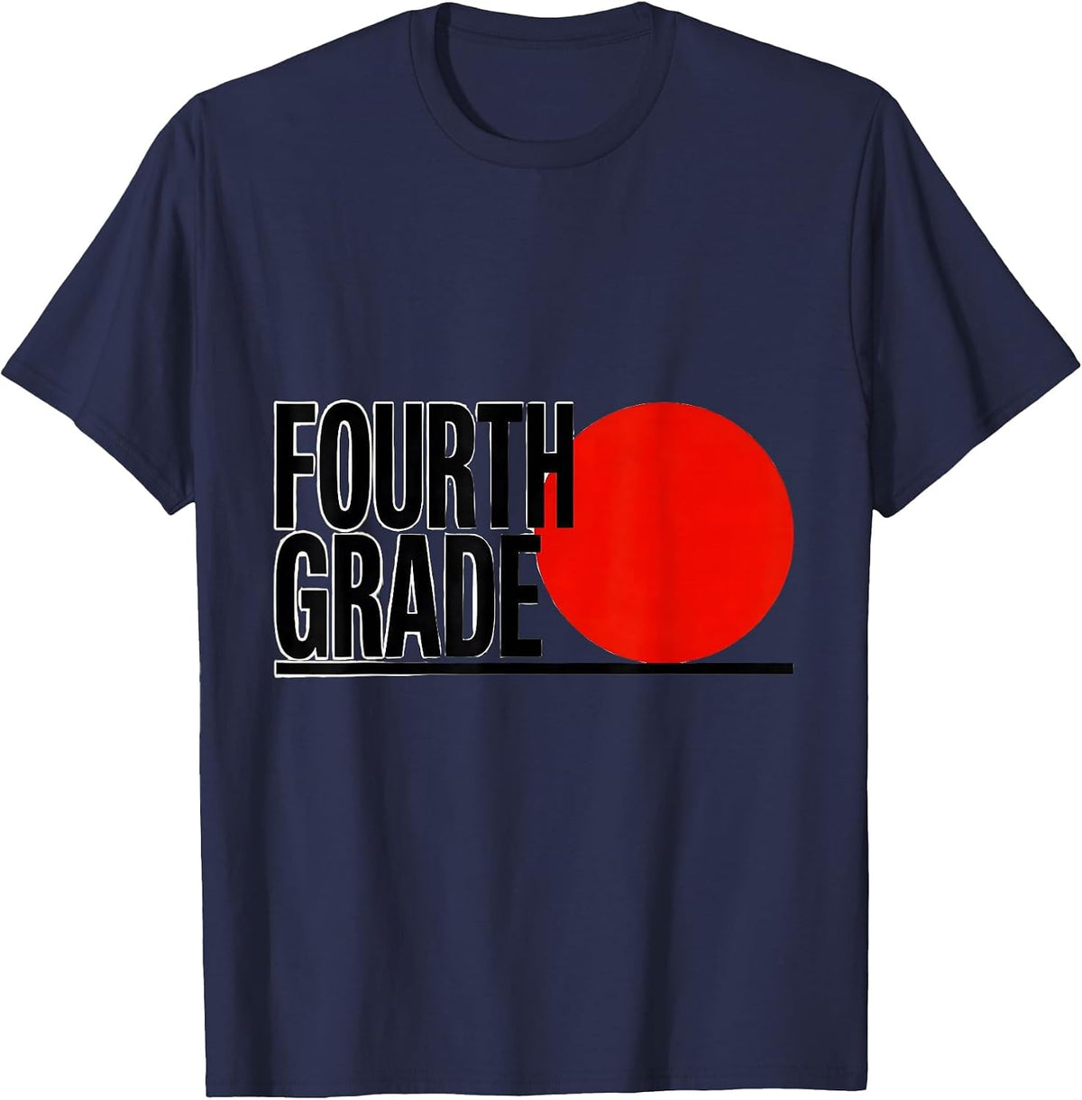 Men's Fourth Grade Retro Teacher Student Back To School T-Shirt - Navy Blue