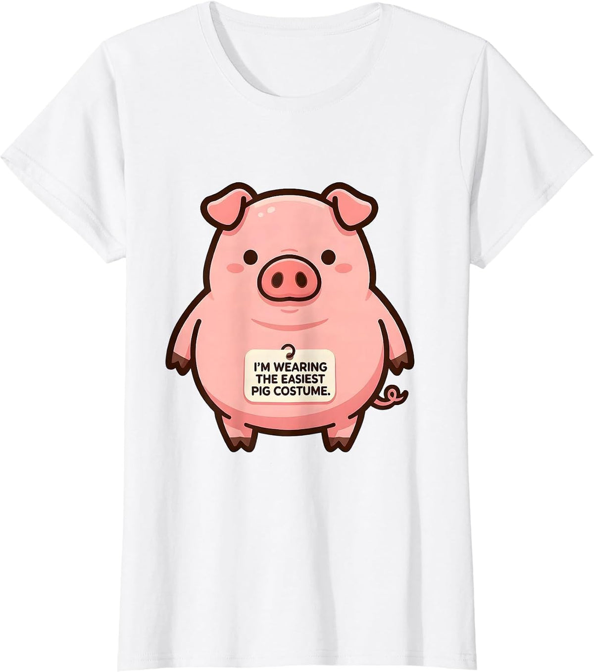 I’m Wearing The Easiest Pig Costume Cute Kawaii Halloween T-Shirt - White