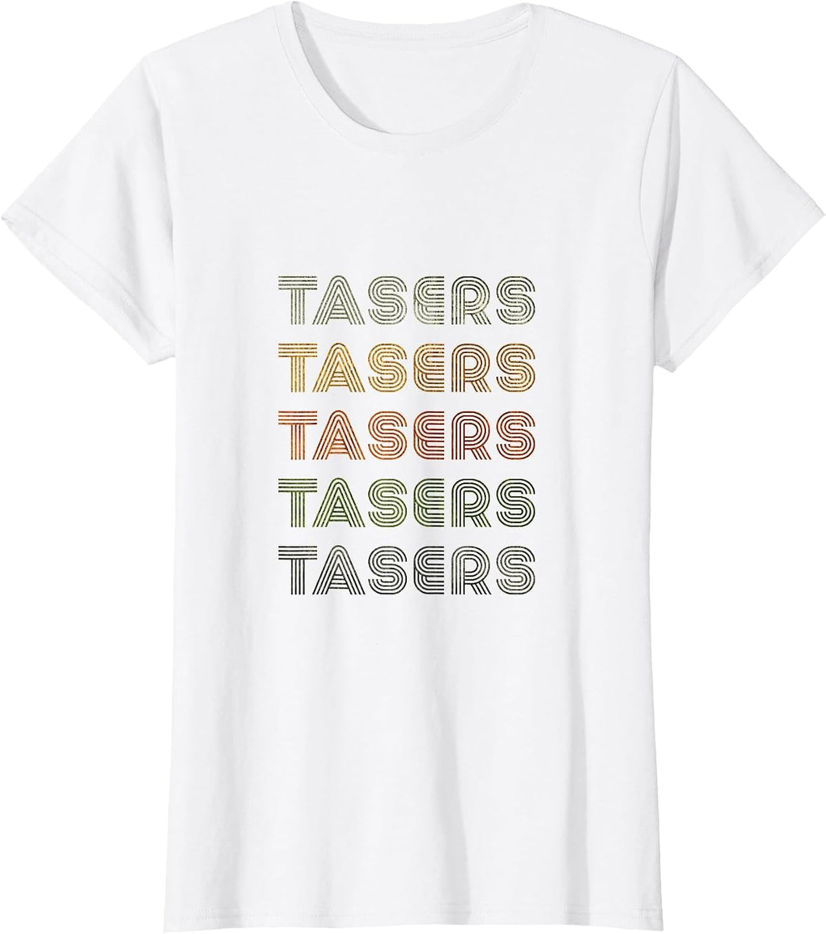 Love Heart Tasers Tee Grunge Vintage Style Black Tasers T-Shirt - White