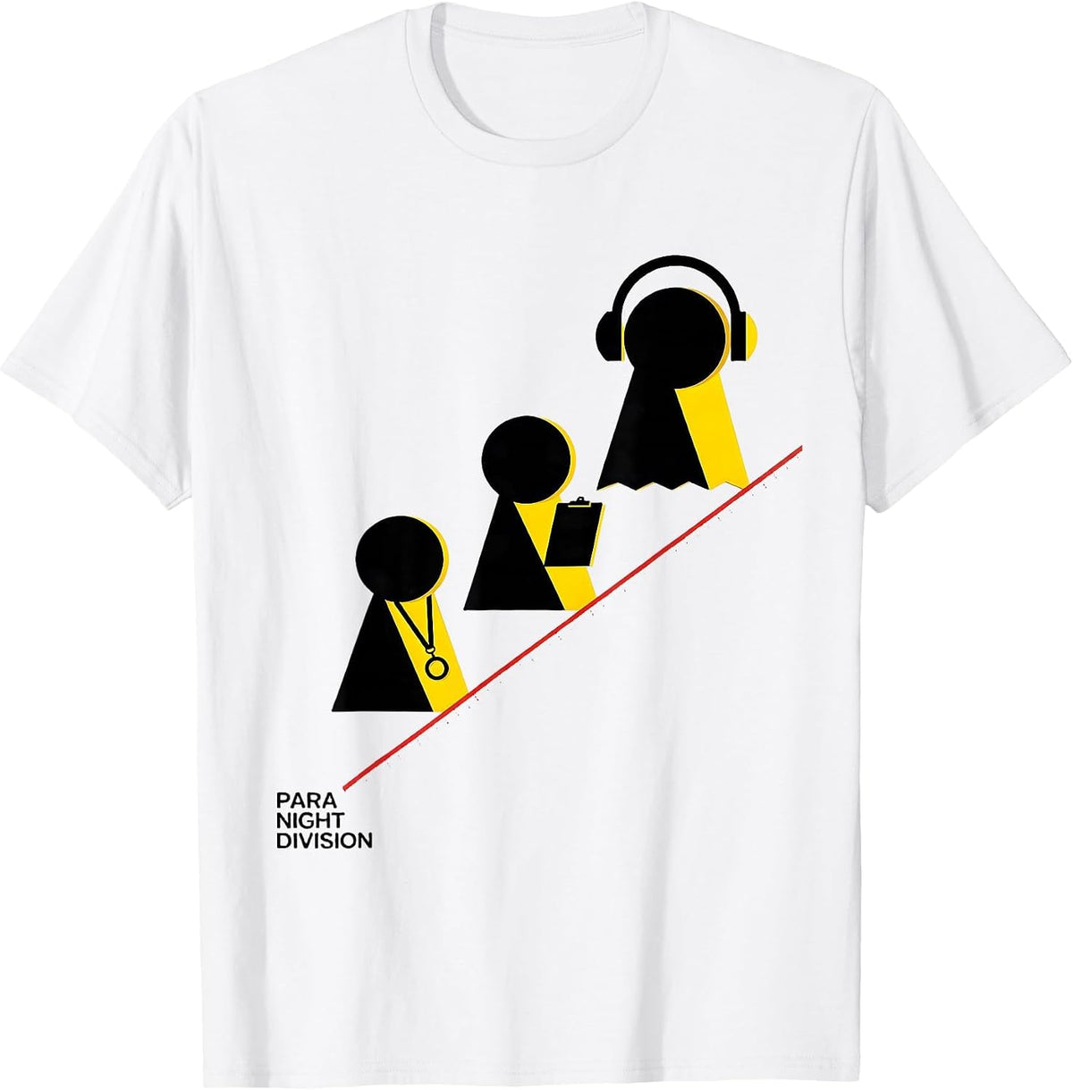 Men's Para Night Division Bauhaus Modernist Paraprofessional Ghost T-Shirt - White