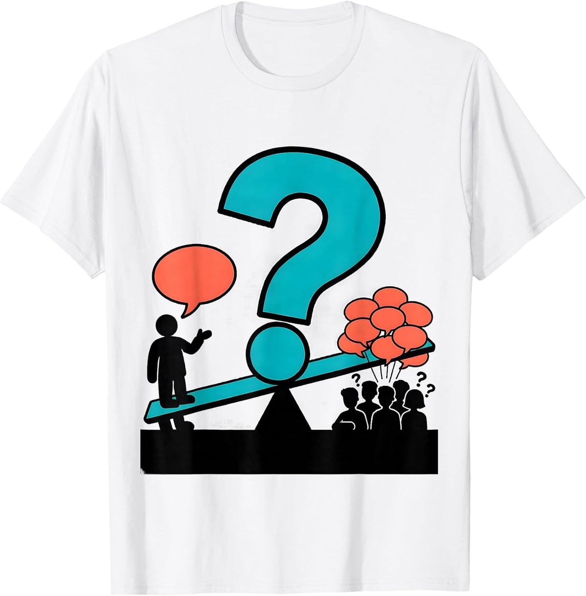 Men's Question Mark Teacher Funny Grammar Humor Gift T-Shirt - White