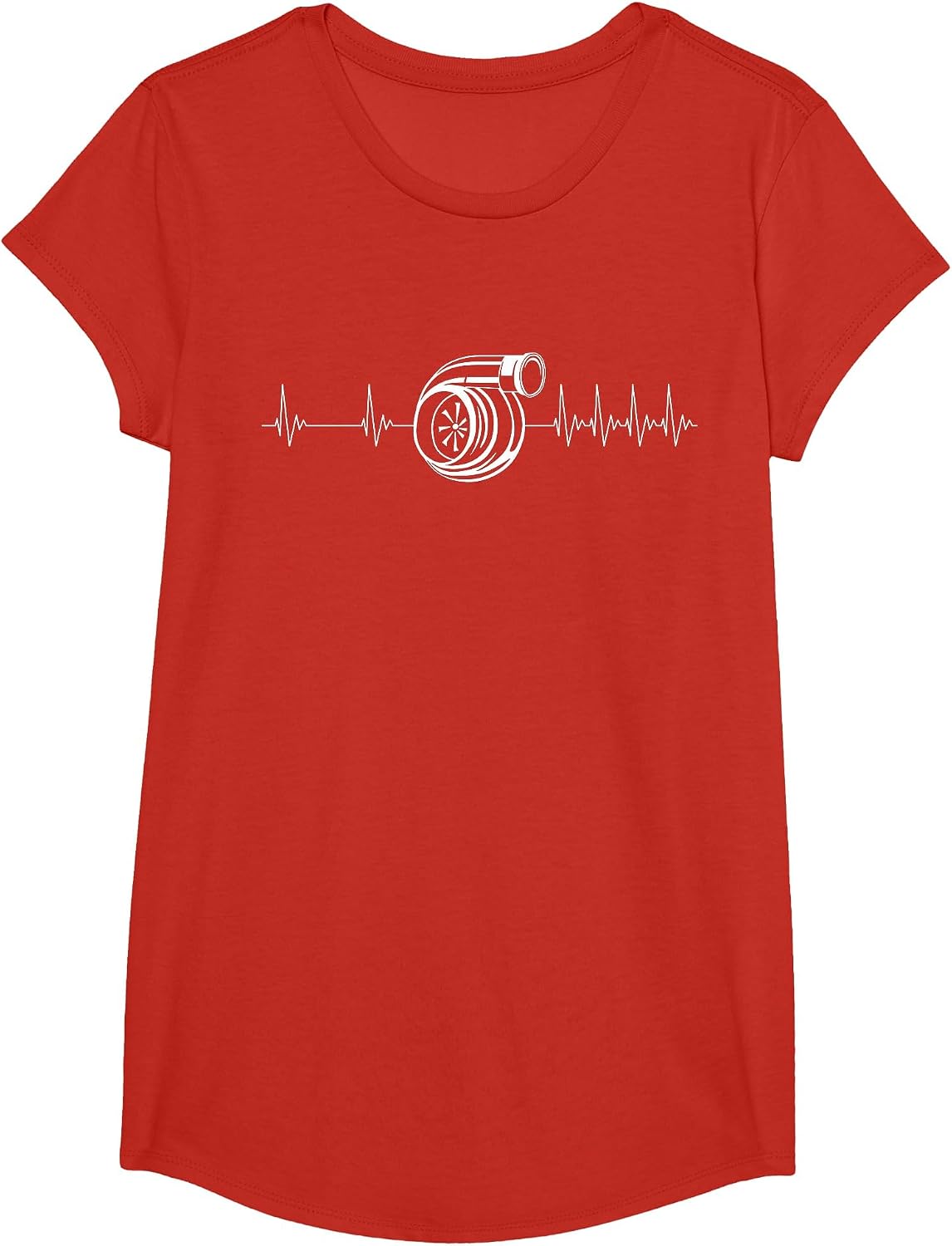 Turbo Heart Beat Car Slow 2 Fast Race Car Racing Boost EWG T-Shirt - Girls Red